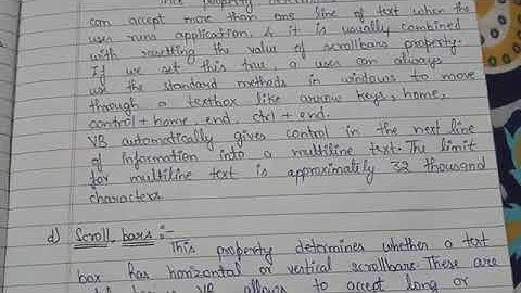 BCA IV Sem: Summary of TextBox properties in Visual Basic