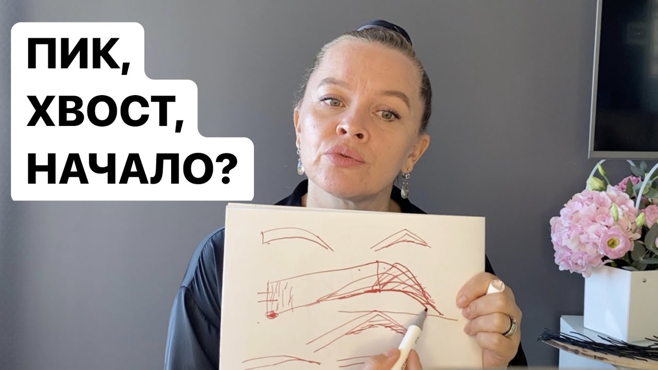 ПОСТРОЕНИЕ БРОВЕЙ ч2, начало, ПИК и хвост. Никакого золотого сечения. Техника Натальи Абрамовой