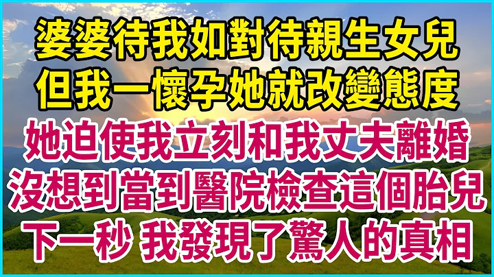 婆婆待我如对待亲生女儿，但我一怀孕她就改变态度，她迫使我立刻和我丈夫离婚，没想到当到医院检查这个胎儿，下一秒 我发现了惊人的真相 #生活经验 #情感故事 #深夜浅读 #幸福人生 #深夜浅谈 #伦理故事 - 天天要闻