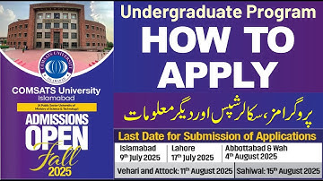 COMSATS University Admission 2025 | Online Apply, Scholarships & Full Process Step-by-Step