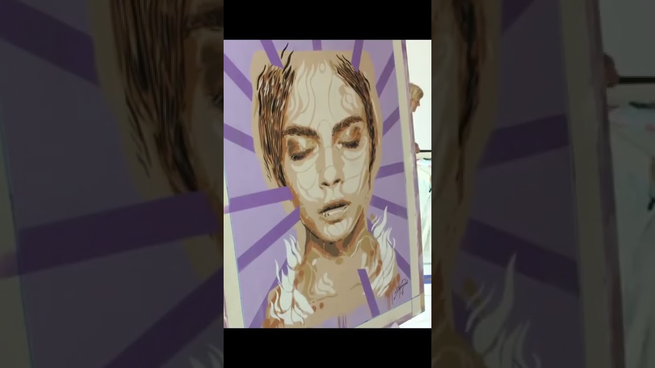 CARA DELEVINGNE Spray Painting Art #shorts #caradelevingne #graffiti