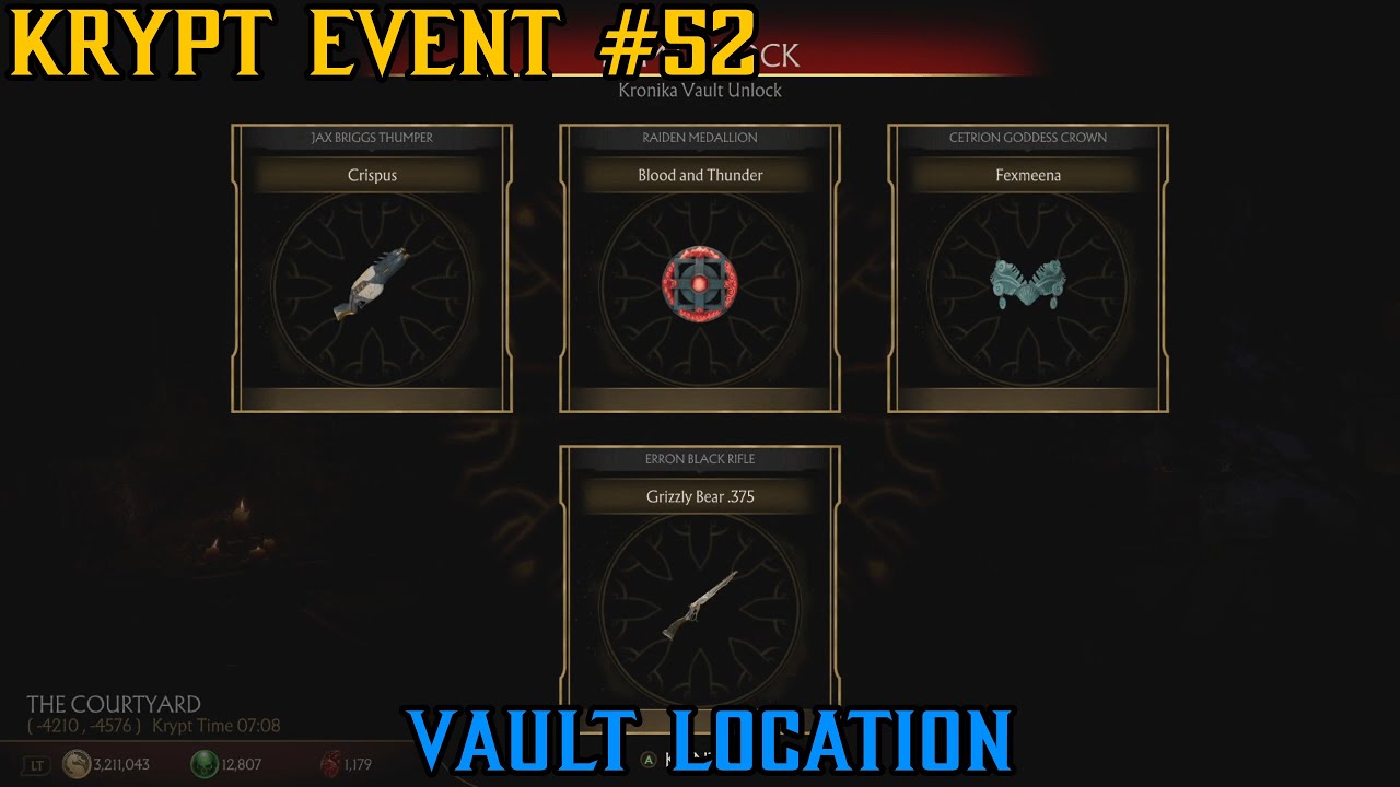 MK11 Krypt Event 52 GOLD Kronika Vault Location Lots of KL Gear