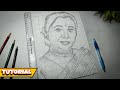 Asha Bhosle Tribute Drawing, Outline Tutoria, Asha Bhosle Drawing