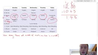 6A Ch 6 Time (How to read timetables subtracting and adding time)