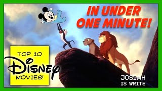 Top 10 Classic Disney Animated Movies of All Time: In Under One Minute (U1M)