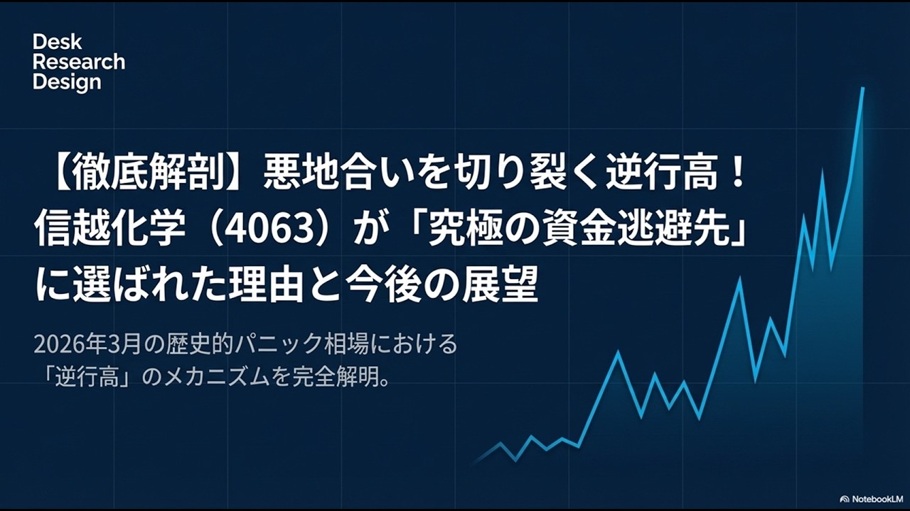 信越化学工業 80年社史 逆行高銘柄分析 信越化学工業（4063）】「悪地合いを切り裂く逆行高