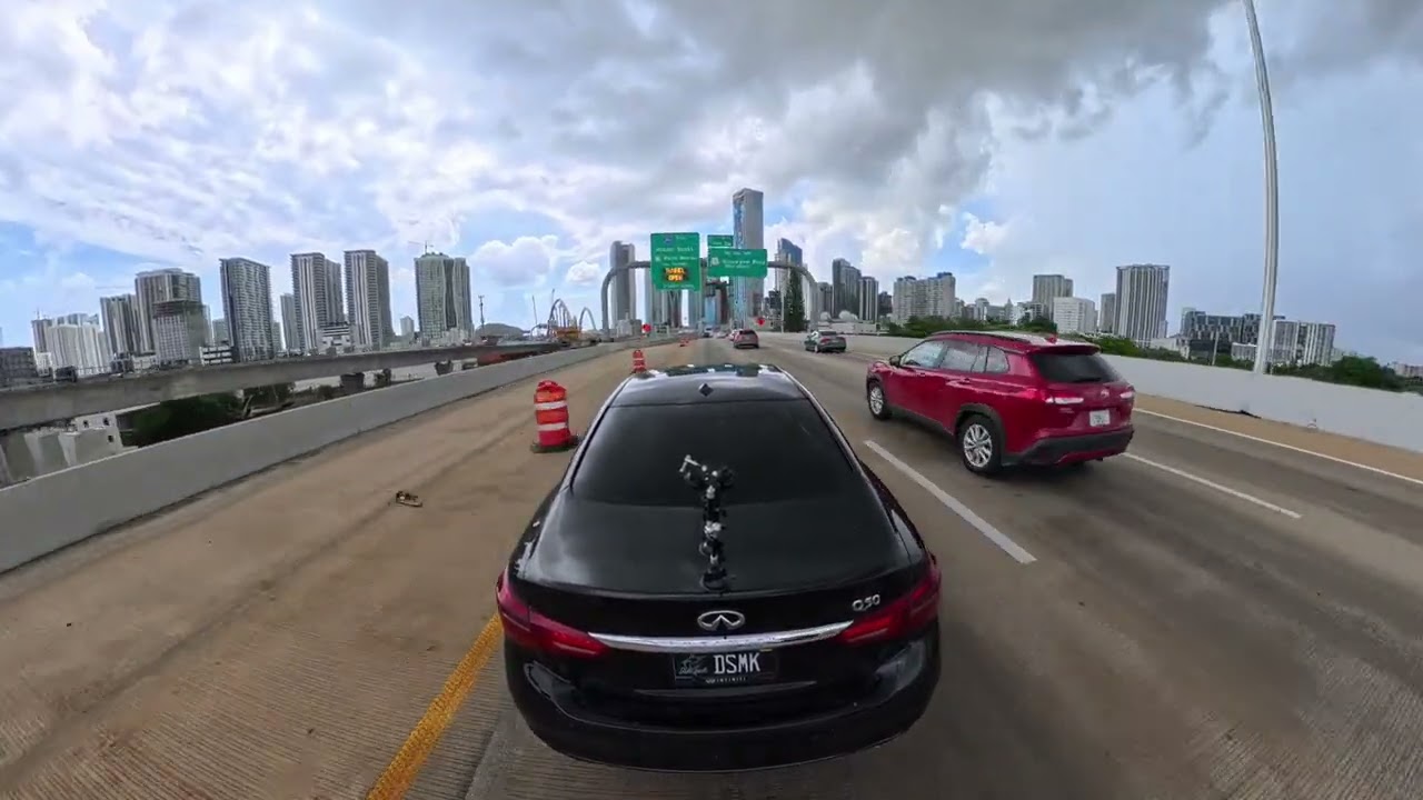 Miami Highway Drive Captured with Insta360 X5 | East 836 Dolphin Expressway to Port of Miami