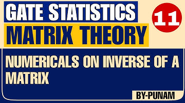 Numericals on Inverse of a matrix |ONE SHOT VIDEO examples| GATE STATISTICS | Statistics by Punam |