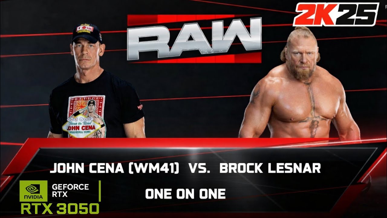 JOHN CENA vs BROCK LESNAR 🔥 RAW ONE ON ONE | WWE 2K25 | RTX 3050 6GB