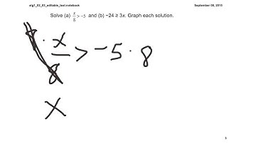 Lesson 2.3 Multiplication and Division Property of Inequality