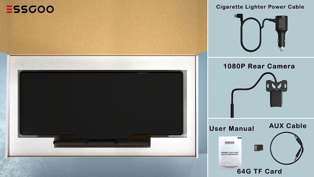 ESSGOO 10.26"4K 64G Portable Touch Screen Wireless Bluetooth