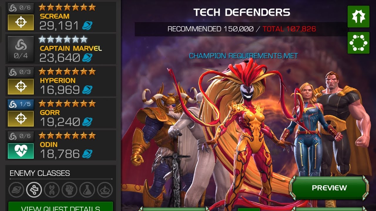 Fantastic 4 Showcase Tech Defenders -Marvel Contest of champions - YouTube
