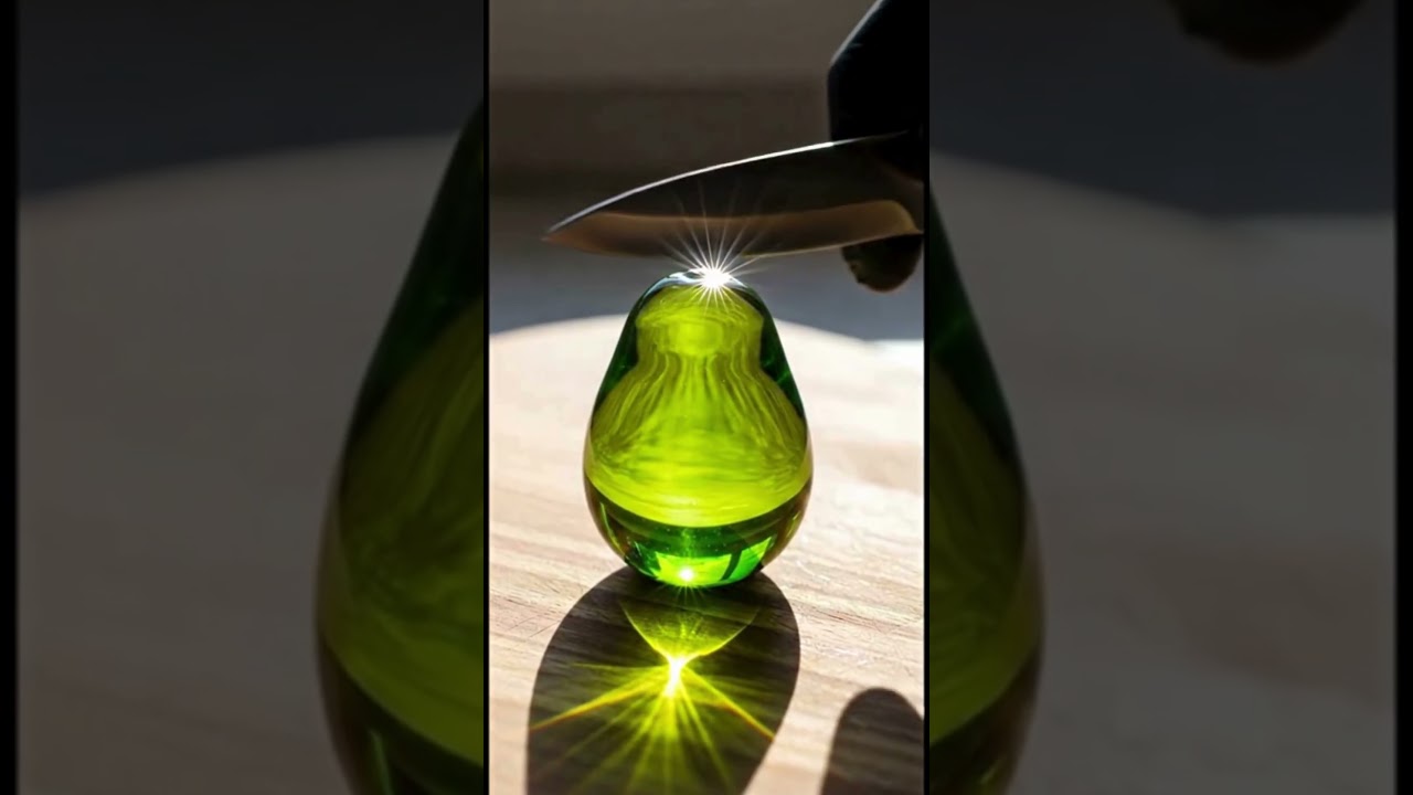 Hyperreal Glass Avocado in Macro – Satisfying Art You Have to See! 