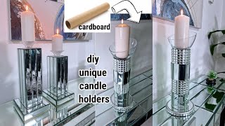 DIY CANDLE HOLDERS | CARDBOARD TUBE CANDLE HOLDER .