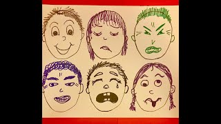 Drawing Facial Expressions / Kindergarten Art Lesson