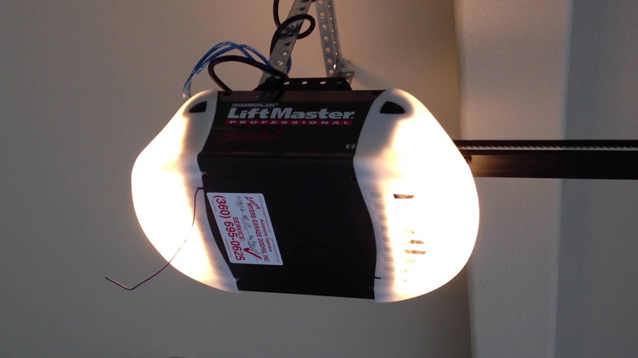 Liftmaster Professional 1/2HP belt drive garage door opener - YouTube