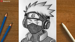 How To Draw Kakashi Hatake Easy Naruto Anime Drawing Tutorial