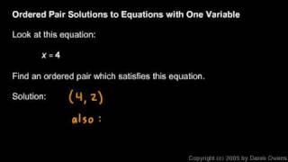 Prealgebra 9.4b - Ordered Pair Solutions to Equations