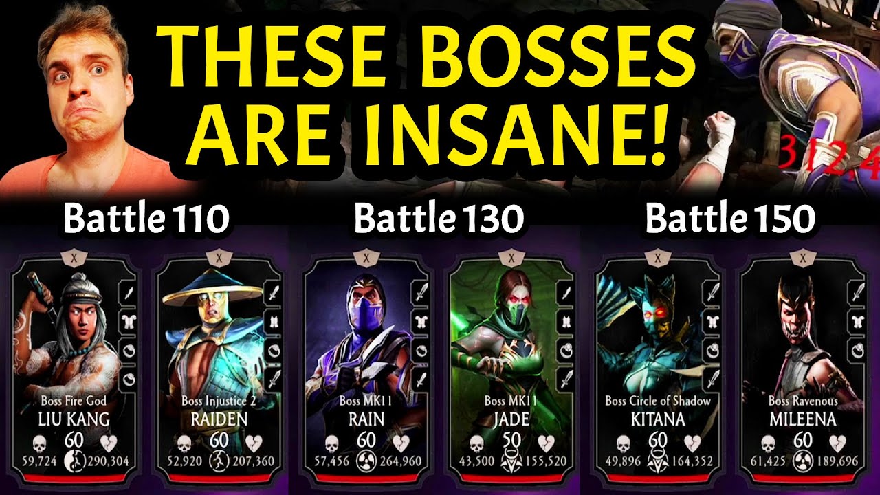 Beating Insane Bosses in Edenian Tower in MK Mobile. Battles 110-150 Gameplay + Rewards!