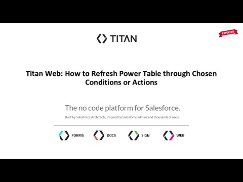 Titan Web: How to Refresh Power Table through Chosen Conditions or Actions