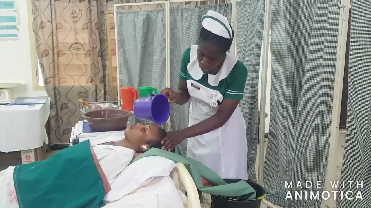 washing of patient's hair in bed @nursingart247