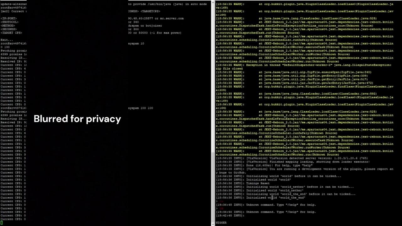 Minecraft server crasher spammer demo youtube