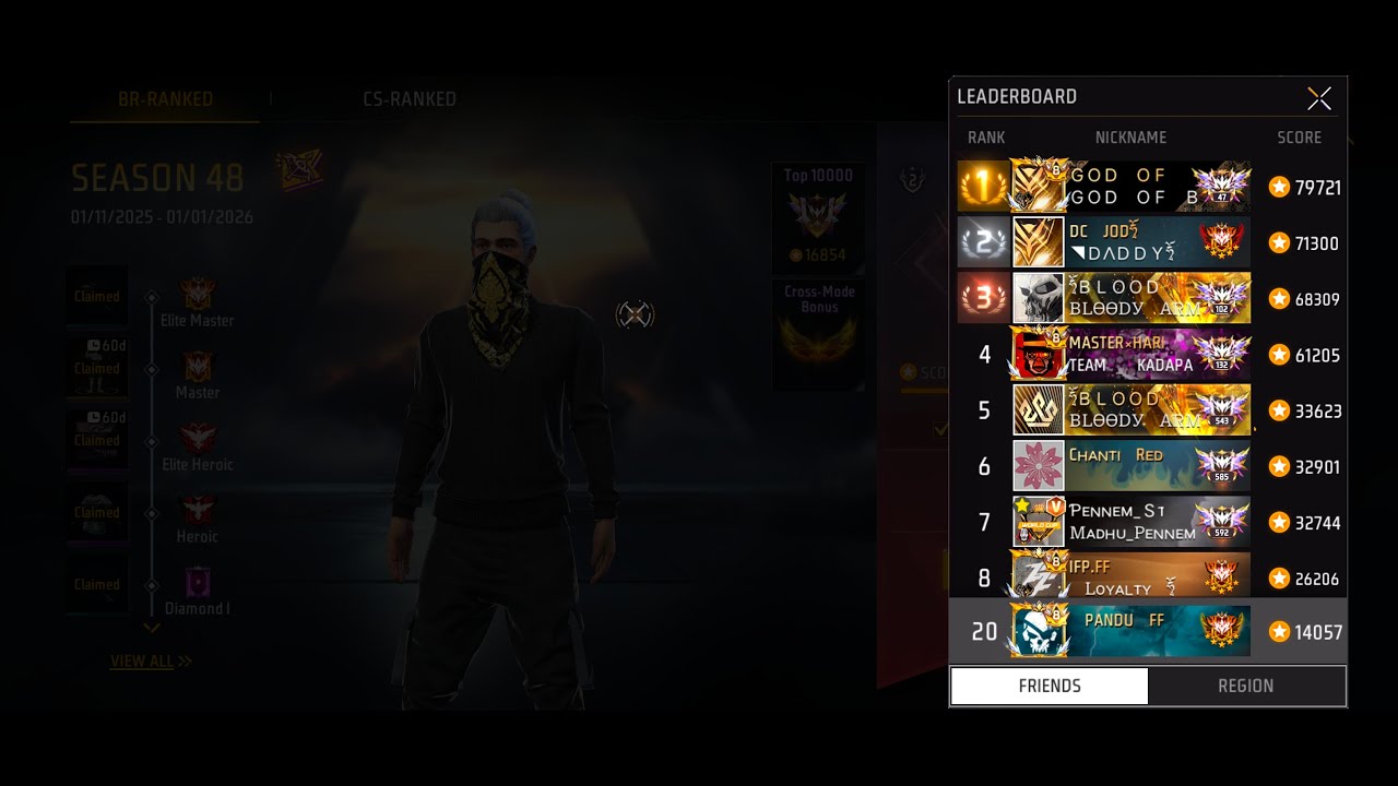 Grandmaster Rank Push Mama Free Fire Telugu Live - Pandu FF is Live ...