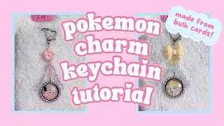 diy pokemon charm keychain tutorial (made from bulk cards)