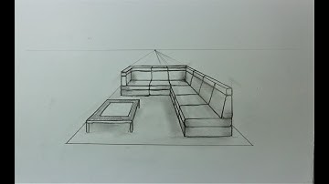 How To Draw Sofa in 1 Point Perspective