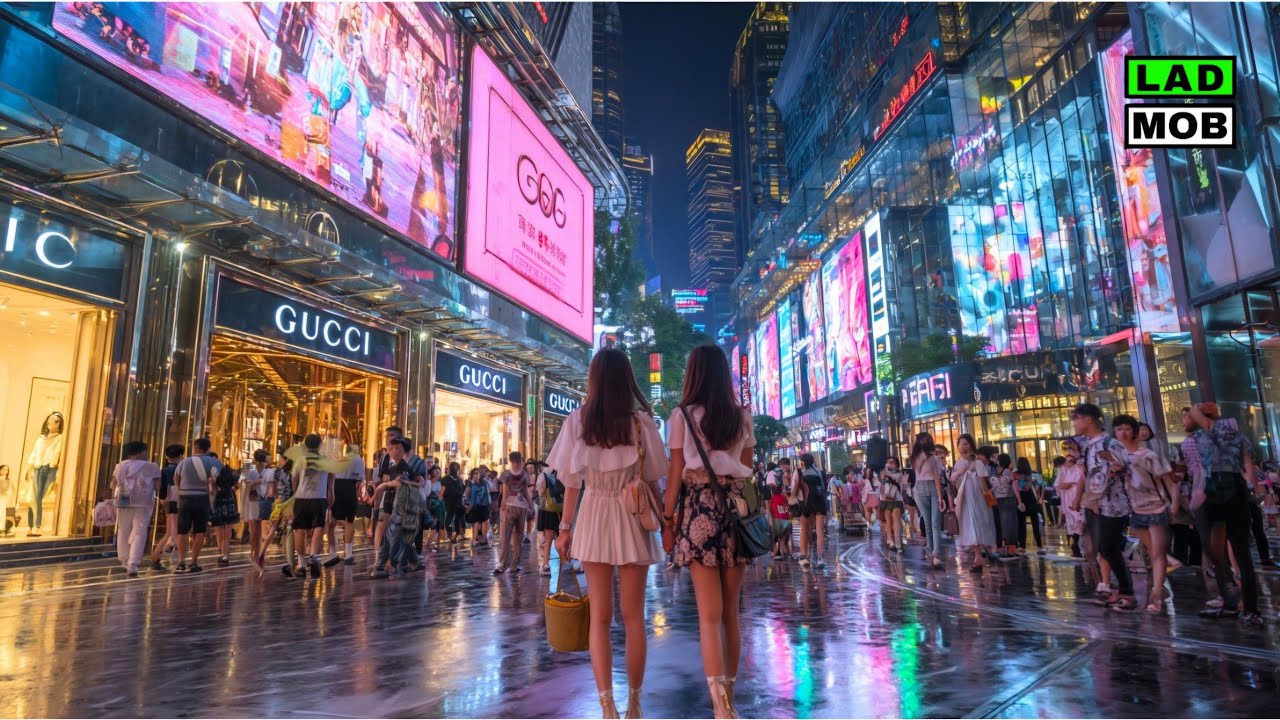 Chongqing after Dark 😈 - Jiefangbei Pedestrian Street at Night | Chongqing China Walking Tour