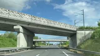 France Through Car Window. From Paris To Lyon. Франция Через Окно Машины. Из Парижа В Лион.