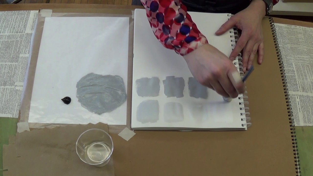 Painting grayscale swatches for color wheel YouTube