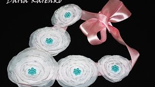 DIY Супер нежное украшение из ткани и лент. Мастер класс \ Necklace  from fabric and ribbons