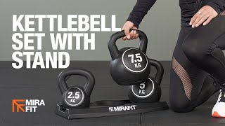 Mirafit Kettlebell Set 2.5kg/5kg/7.5kg Kettlebells with Stand