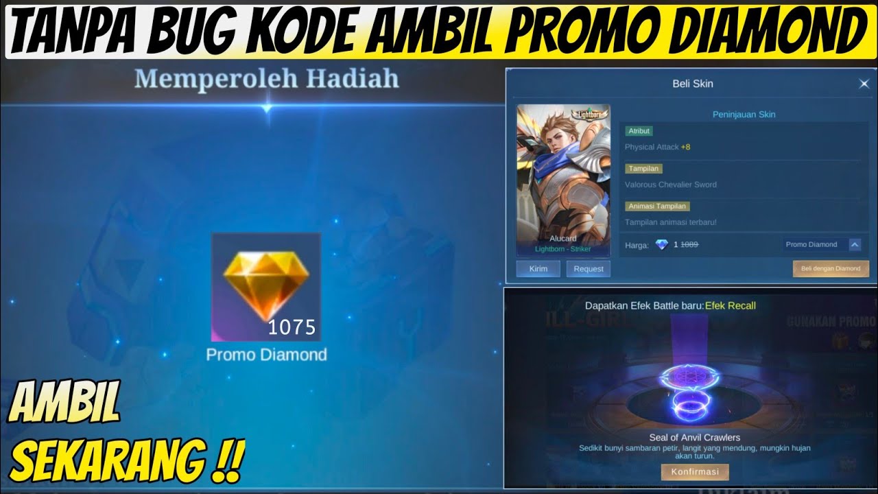TANPA BUG KODE AMBIL PROMO DIAMOND KUNING MOBILE LEGENDS