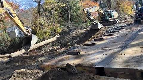 NCDOT building a temporary bridge on S. Blue Ridge Road 28711