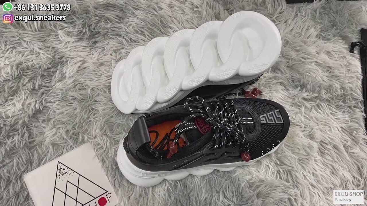 2021 Real VS Fake Versace chain reaction sneakers unboxing checking -  YouTube