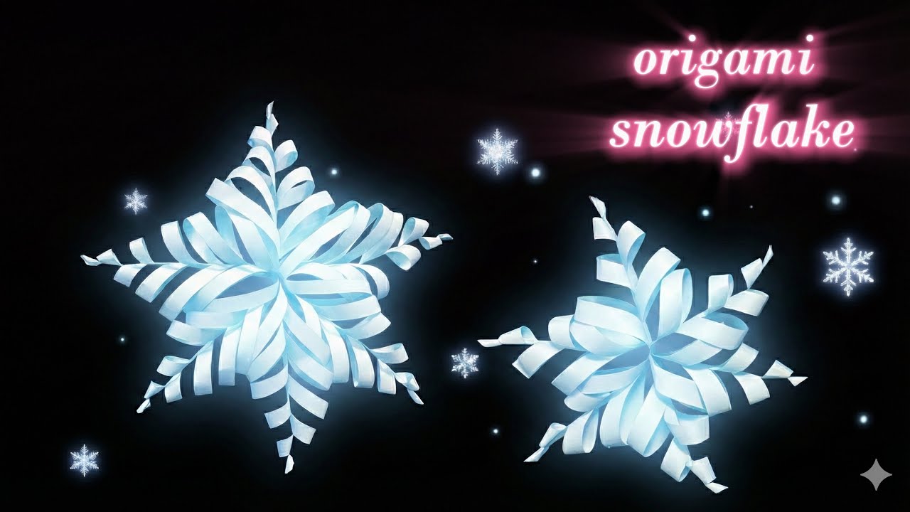 Learn in 3 Mins! ❄️ Super Easy Cute 3D Paper Snowflake ⏱️