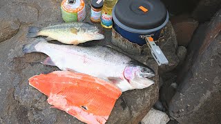 MASSIVE TROUT COOKOUT ON A RIVERBANK (6 Pounder!)