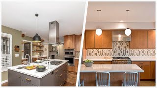 75 Mid-century Modern Kitchen With Mosaic Tile Backsplash Design Ideas You'll Love ⭐