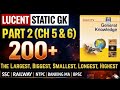 Lucent Miscellaneous One Shot – Part 2 | Static GK Superlatives (India & World) | SSC • Railway