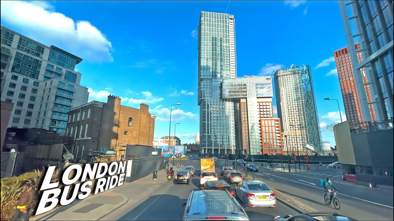 LONDON Bus Ride 🇬🇧 - Route 436 - Battersea to Lewisham - Journey through South London's streets