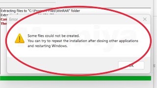 Pc Fix Some files could not be created You can try to repeat the installation after closing Problem