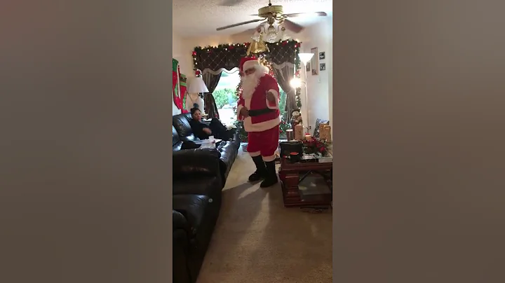 Texas Santa getting down to Country music before he delivers toys to children