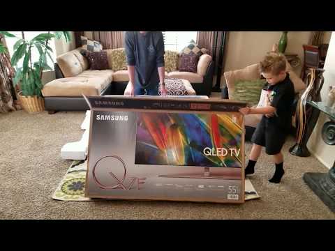 Samsung Q7F QLED 4K 55 inch TV unboxing and first impression😎