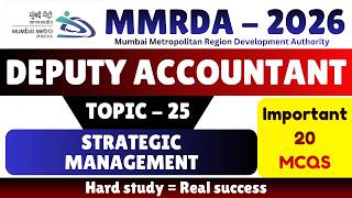 Strategic Management MCQS | MMRDA 2026 Deputy Accountant MCQS PDF | MMRDA Accountant Book 2026 PDF