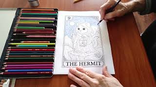Coloring The Hermit Tarot Card | Relaxing Creative Journey into Wisdom &amp; Introspection 🎨🕯️