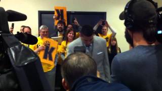 Felix Hernandez is greeted by Mariners staff at Safeco Field