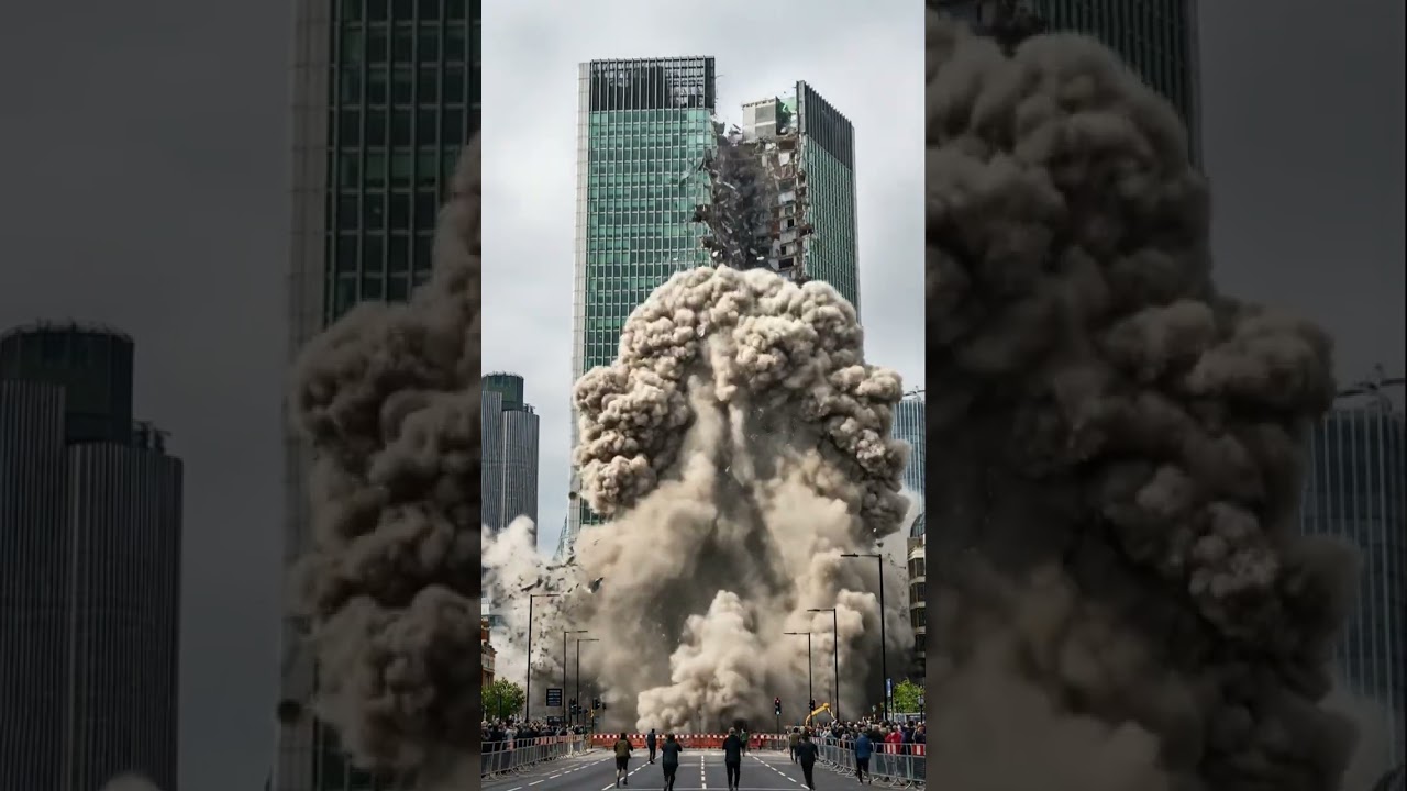 “Emerald Collapse — Massive London Building Demolition in 4K Cinematic Realism”