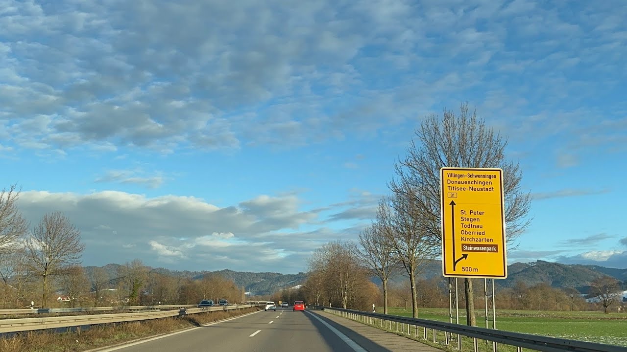Mit dem Auto von ❤️Freiburg nach 🚠Schauinsland über Kirchzarten -Oberried🇩🇪Schwarzwald🌲